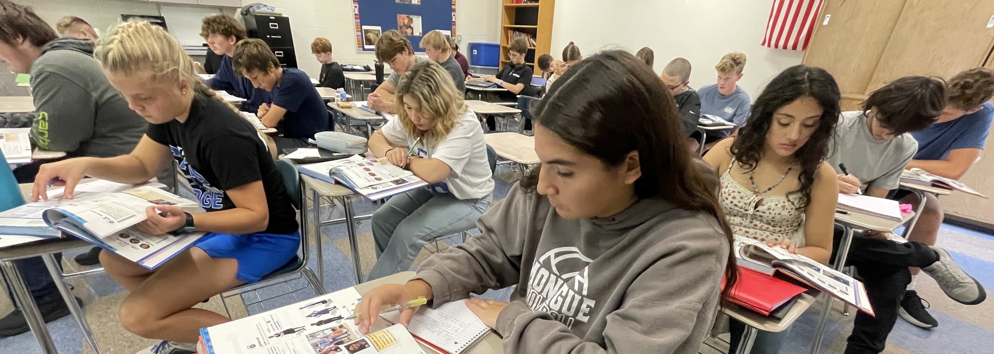 Classroom Scene of Students Learning Spanish