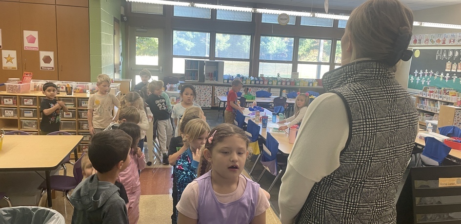 Teacher Lining Up Students